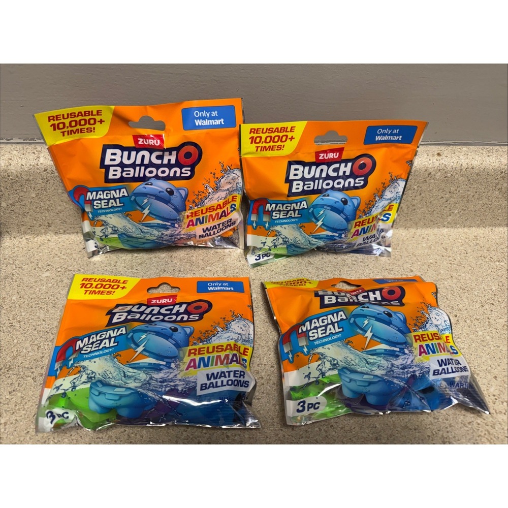 ZURU Bunch O Balloons Magna Seal 4 pks Reusable Animal Water Balloon 12 pcs NEW
